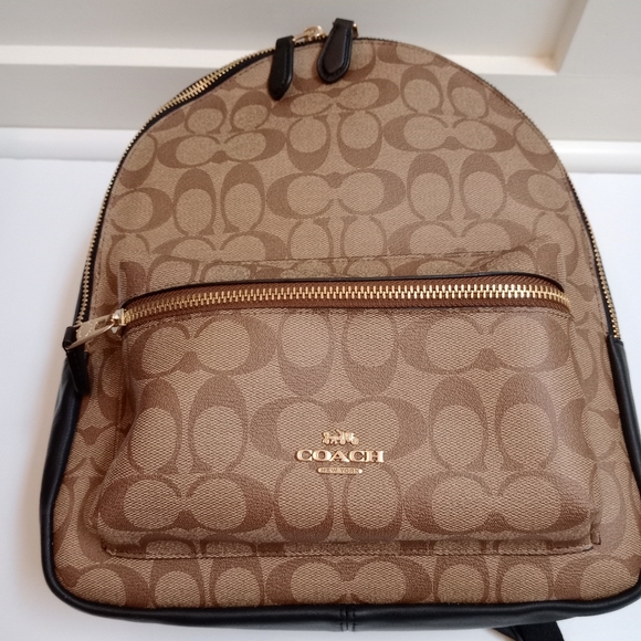 Coach Medium Charlie Backpack In Signature Canvas - Picture 5 of 14